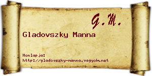 Gladovszky Manna névjegykártya